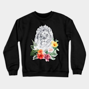 Floral Wild Lion Leo Animal Spirit Costume Wildlife Rescue Crewneck Sweatshirt